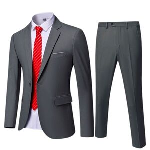 YND MEN 2 PIECE SUIT/ SIZE MEDIUM/ GRAY SUIT/ SINGLE BUTTON JACKET